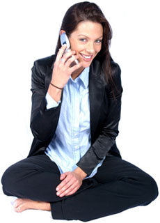 Personal Greetings with woman talking on the phone